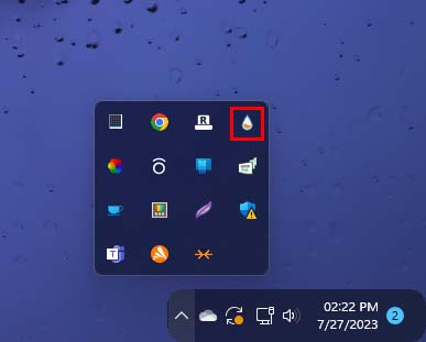 rainmeter on system tray