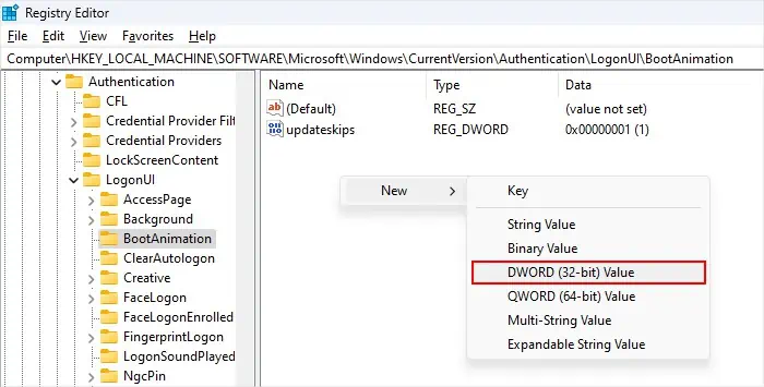 registry-editor-authentication-logonui-bootanimation-new-dword-value