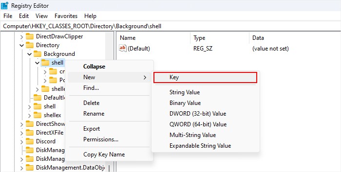 registry-editor-classes-root-directory-background-shell-new-key