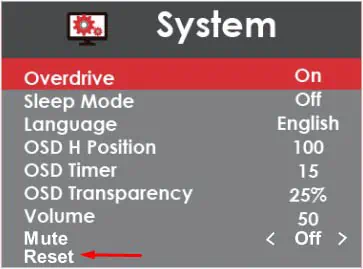 12 Ways to Fix Sceptre Monitor No Signal 29 reset-option-in-system-osd-spectre