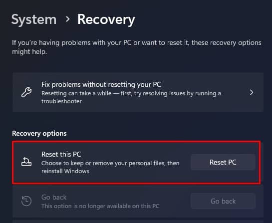 reset pc factory reset hp laptop