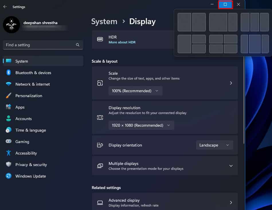 resize windows surface laptop
