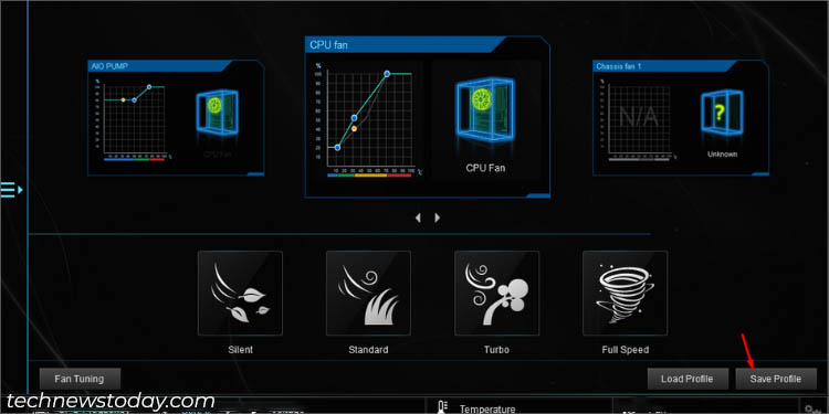 save profile fan speed asus ai suite