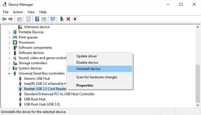 sd-card-reader-device-uninstall-device-manager
