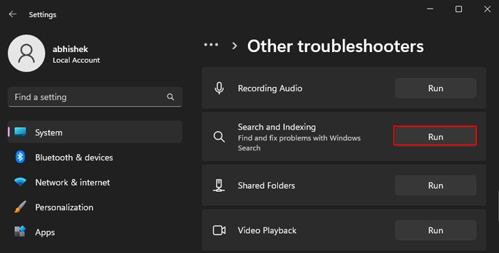 search-and-indexing-troubleshooter-run