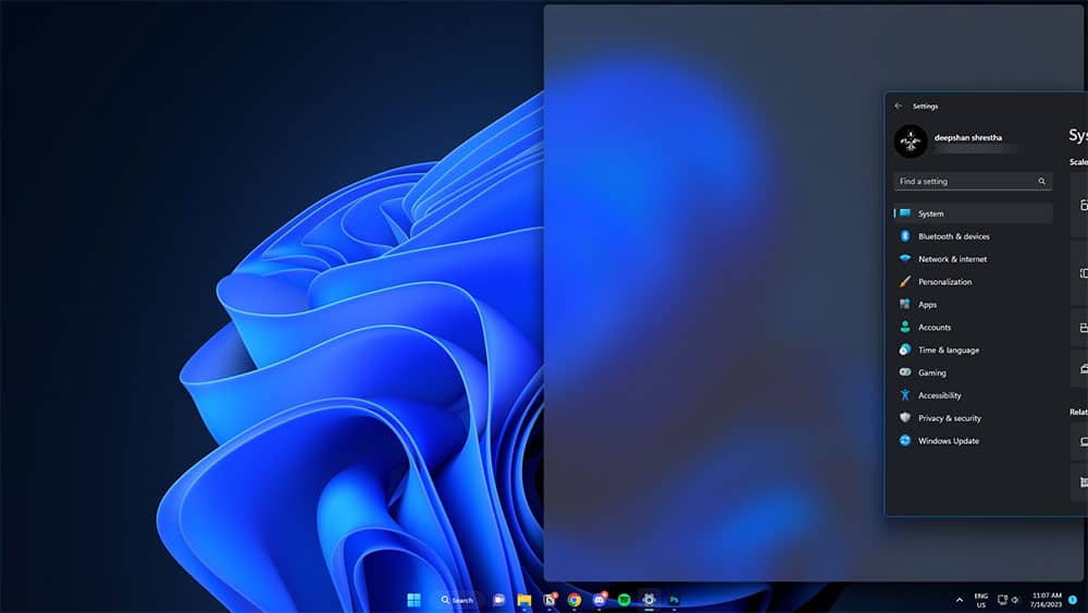 slide the screen to left side surface laptop split screen