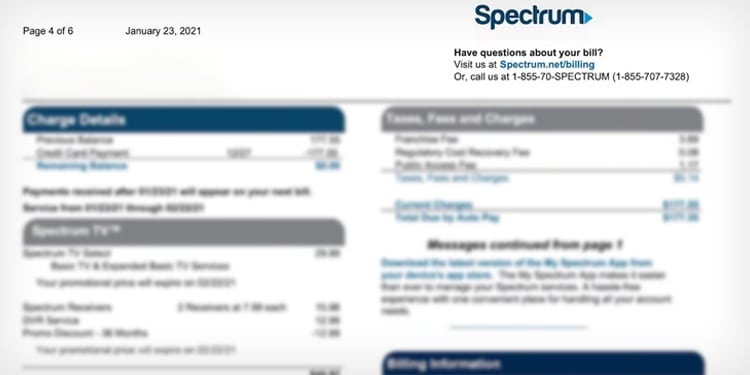 How to Cancel My Spectrum Account 1 spectrum billing statement 1