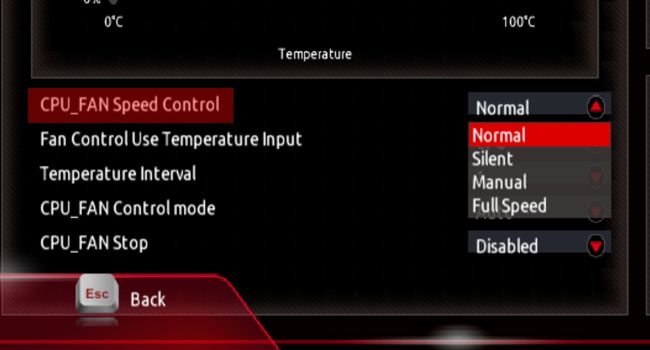 speed control options in gigabyte