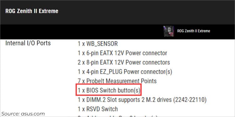 switch button in tech specs