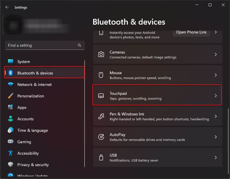 touchpad setting disable hp touchpad