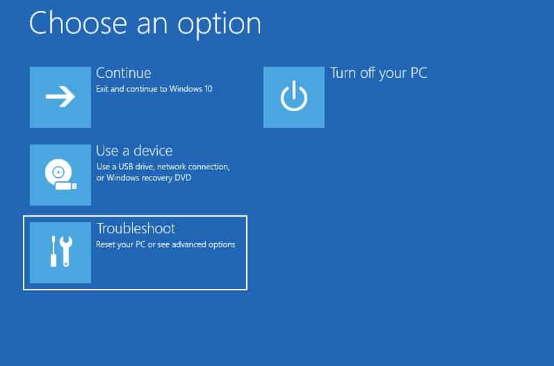 troubleshoot advanced windows recovery