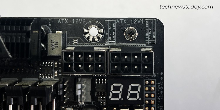 Understanding Power Supply Connectors: All Types Explained 10 two atx 12v header in motherboard