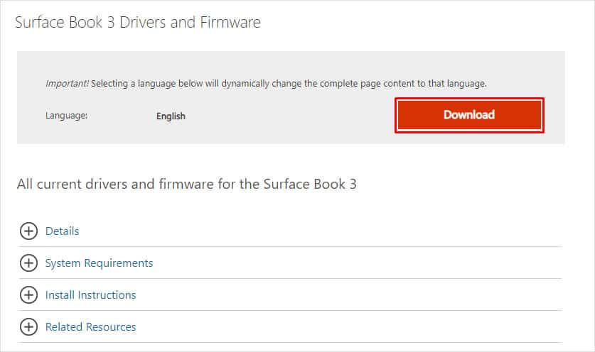udpate surface book 3 firmware download
