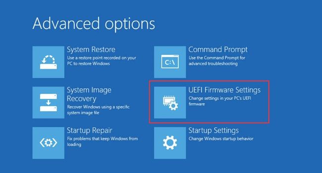 uefi firmware settings from windows re