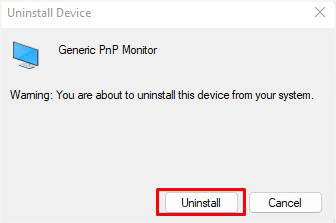 uninstall button monitor drivers