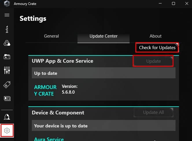 update armoury crate