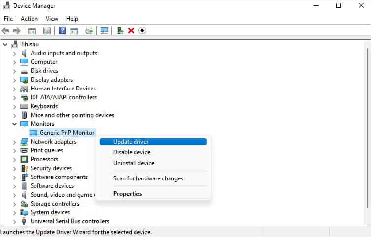 update driver monitors