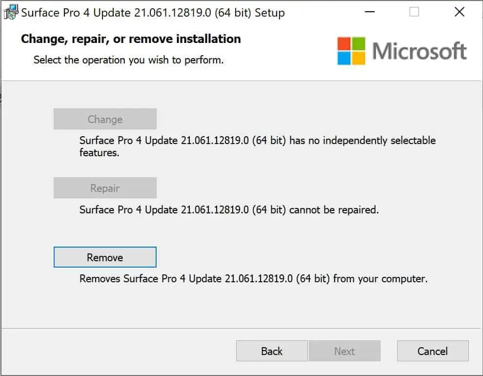 update-surface-pre-installed