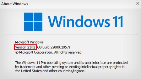 windows 11 version