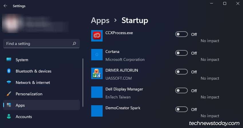 windows disable startup