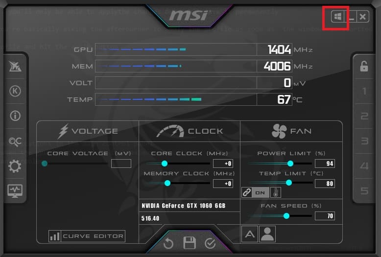 windows icon in msi afterburner