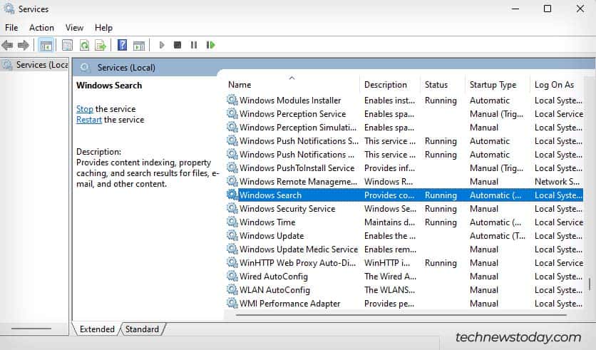 windows search service