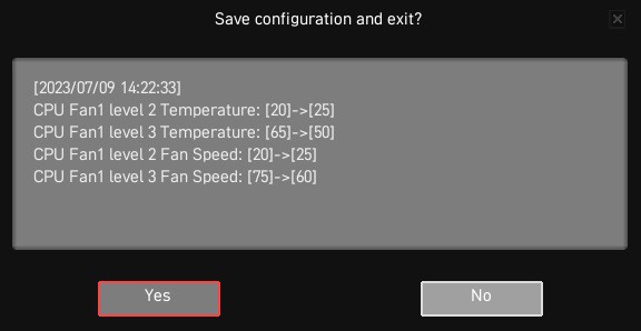 yes to save configuration and exit