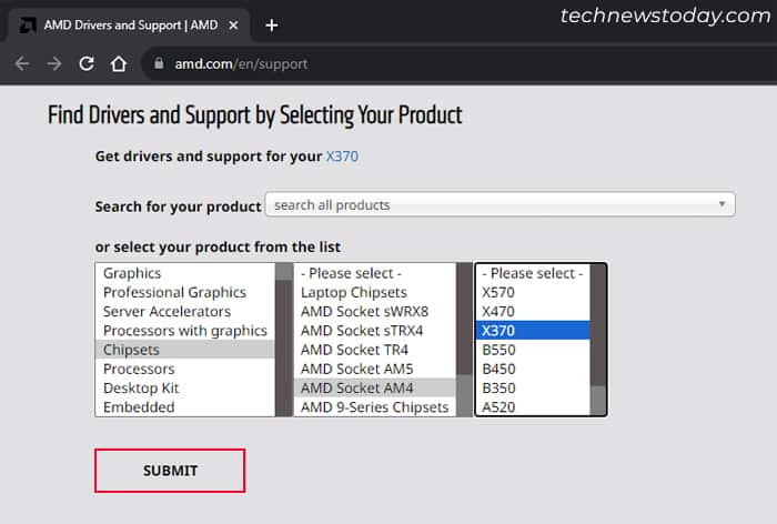 amd-support-select-chipset-support