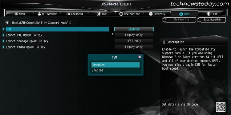 Как настроить BIOS на материнских платах ASRock 4 asrock-csm-uefi