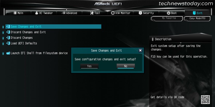 Как настроить BIOS на материнских платах ASRock 19 asrock-сохранить-изменения-и-выйти-uefi