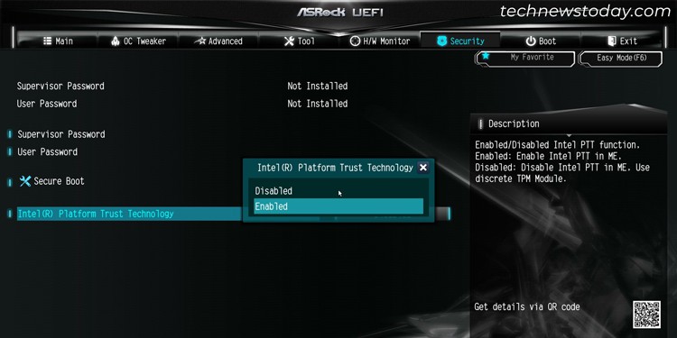 Как настроить BIOS на материнских платах ASRock 6 asrock-tpm-uefi
