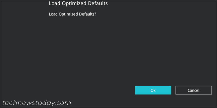 asus load optimized defaults