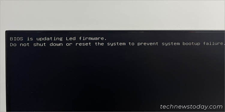 bios is updating led firmware