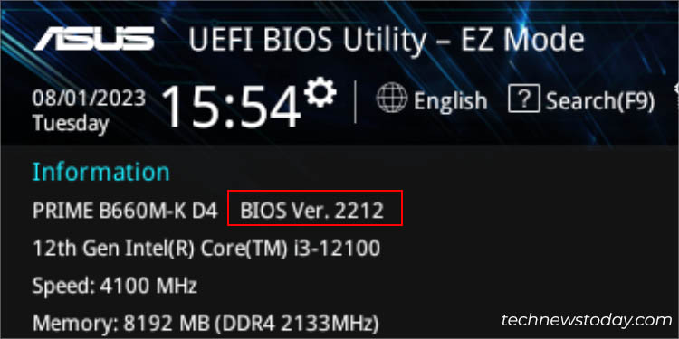 How to Check BIOS Version on Any System 1 bios version in ez mode