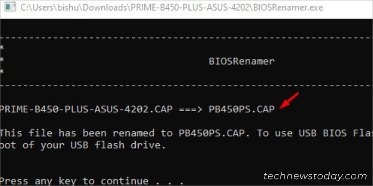 cap file name in cli prompt