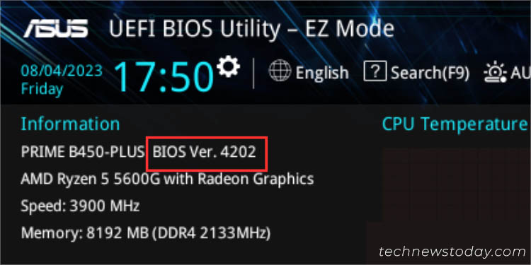 checking asus new bios version