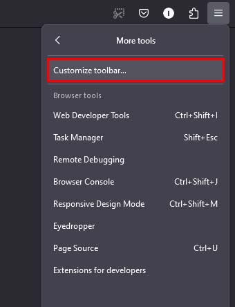 firefox customize toolbar