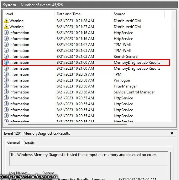 highlighted-event-memory-test-report