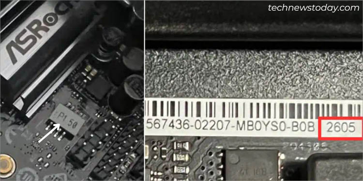 How to Check BIOS Version on Any System 2 inspecting motherboard sticker to get bios version