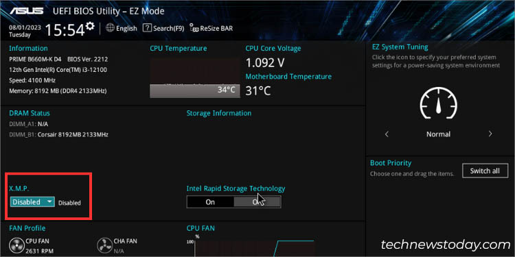 XMP on ASUS BIOS: Easy Way to Overclock Your RAM 8 locating xmp in asus ez mode