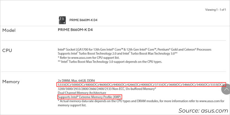 memory oc and xmp support motherboard