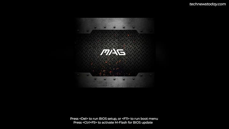 msi mag b550m mortar post screen