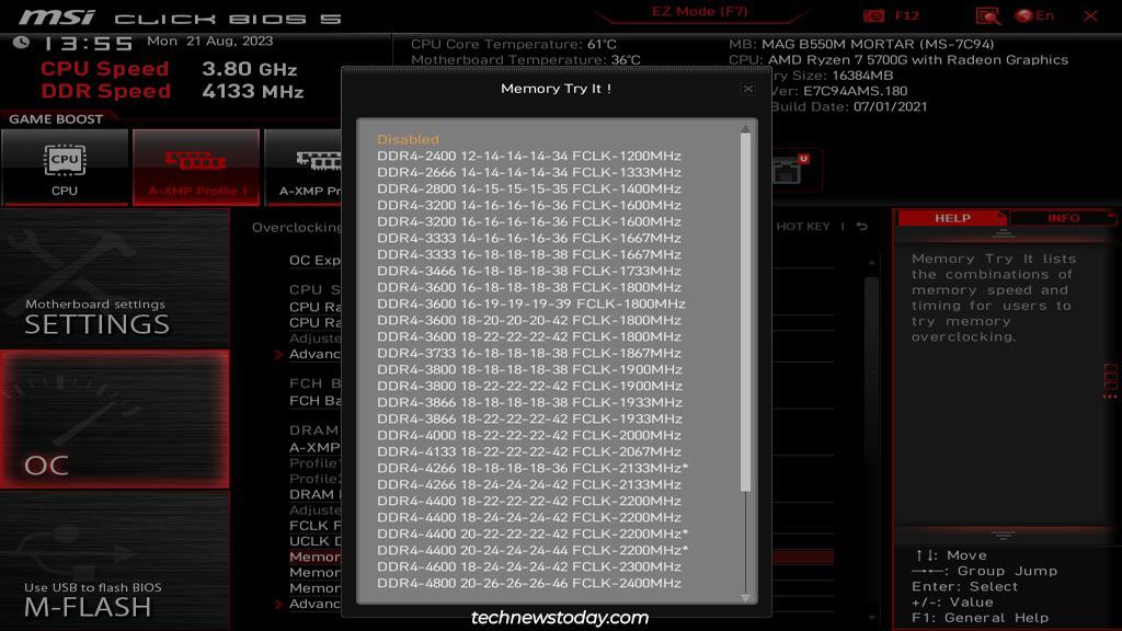 How To Enable XMP In MSI Motherboard BIOS 5 msi memory try it profiles