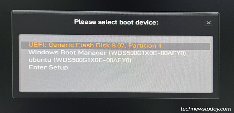 msi select boot device