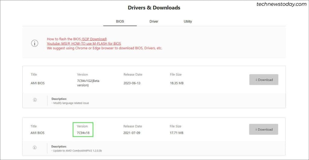 How To Check BIOS Version On MSI Motherboard 9 msi site ami bios version