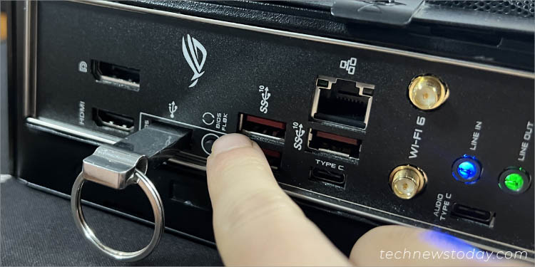press the bios flbk button