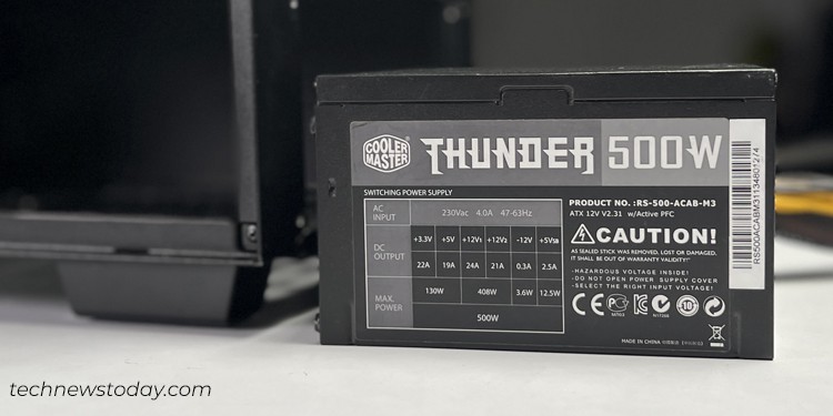 psu-label-of-a-low-end-non-modular-power-supply