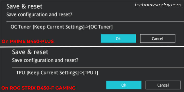 save and reset oc tuner and tpu