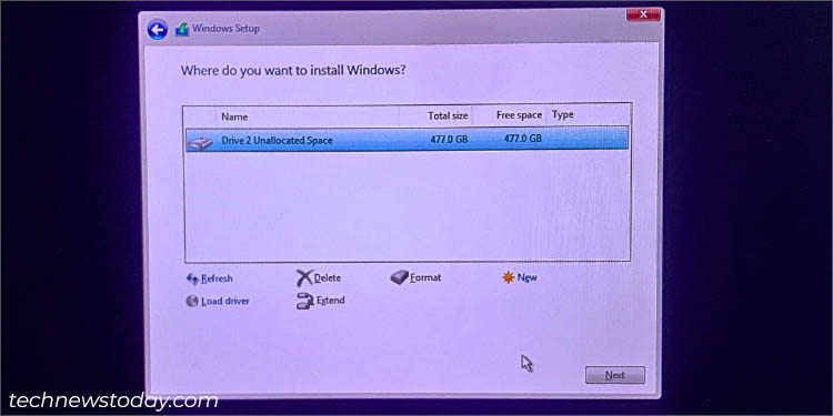 select raid array windows installation