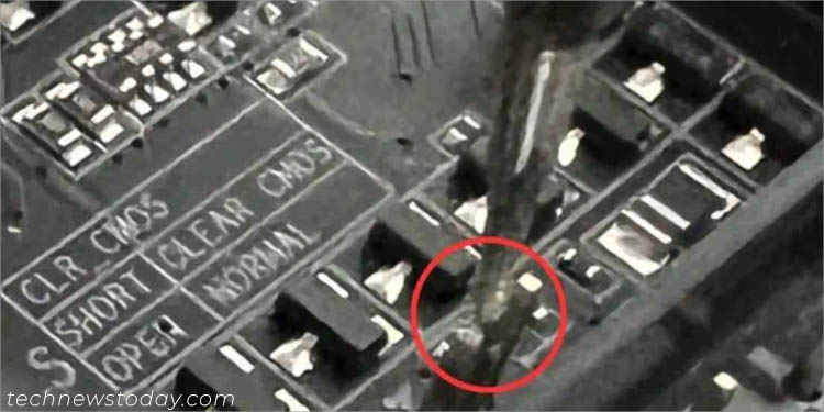 two pin header clear cmos jumper